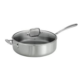 Tri-Ply Clad 6 Qt Covered Stainless Steel Deep SautÃ© Pan