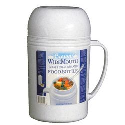 Brentwood 0.5L Wide Mouth Glass Vacuum/Foam Insulated Food Thermos