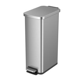 Better Homes & Gardens 7.9 Gallon Slim Kitchen Step Trash Can, Stainless Steel Step Trash Can