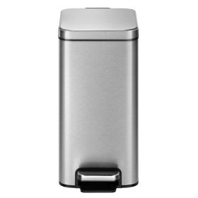 Better Homes & Gardens 2.6G Slim Stainless Steel Step Trash Can; Bedroom Bath Office Step Can