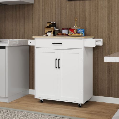 Kitchen island rolling trolley cart with 1 drawer & 2 doors with storage racks & Adjustable Shelves & towel rack & seasoning rack rubber wood table to Kitchen island rolling trolley cart with 1 drawer & 2 doors with storage racks & Adjustable Shelves & towel rack & seasoning rack rubber wood table to
