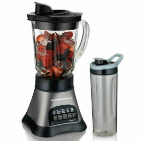 Hamilton Beach Wave Crusher Blender with 40 oz Glass Jar and Blend-in Travel Jar Black