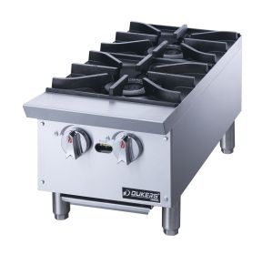 Dukers Commercial Gas Hotplate Cooktop in Stainless Steel with 2 Lift-Off Burner Hot Plate