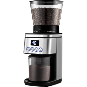 Coffee Grinder with Digital Display, 30 Precise Settings, Espresso Coffee Grinder 1-14 Cups or 1-56 Seconds, Coffee Bean Grinder