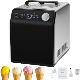 Upright Automatic Ice Cream Maker with Built-in Compressor, 2 Quart No Pre-freezing Fruit Yogurt Machine