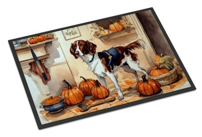 NEW Brittany Fall Kitchen Pumpkins Doormat Front Door Mat Indoor Outdoor Rugs for Entryway, Non Slip Washable Low Pile, 18H X 27W