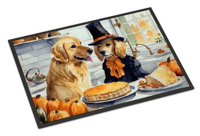 NEW Golden Retriever Fall Kitchen Pumpkins Doormat Front Door Mat Indoor Outdoor Rugs for Entryway, Non Slip Washable Low Pile, 18H X 27W