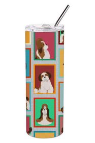 Lots of Shih Tzu Stainless Steel Skinny Tumbler Vacuum Double Walled Reusable Insulated Tumbler Travel Cup for Coffee Cocktails Gift with Lid, 20 oz