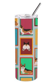 Lots of Sable Pembroke Corgi Stainless Steel Skinny Tumbler Vacuum Double Walled Reusable Insulated Tumbler Travel Cup for Coffee Cocktails Gift with