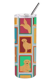 Lots of Golden Retriever Stainless Steel Skinny Tumbler Vacuum Double Walled Reusable Insulated Tumbler Travel Cup for Coffee Cocktails Gift with Lid