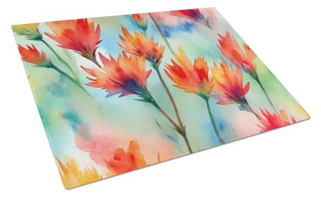 NEW Wyoming Indian Paintbrush in Watercolor Glass Cutting Board Decorative Tempered Glass Kitchen Cutting and Serving Board Large Size Chopping Board