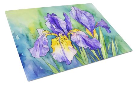 NEW Tennessee Iris in Watercolor Glass Cutting Board Decorative Tempered Glass Kitchen Cutting and Serving Board Large Size Chopping Board