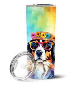 Bernese Mountain Dog Hippie Dawg Stainless Steel Skinny Tumbler Vacuum Double Walled Reusable Insulated Tumbler Travel Cup for Coffee Cocktails Gift w