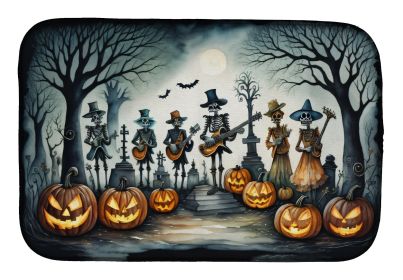 Mariachi Skeleton Band Spooky Halloween Dish Drying Mat Absorbent Dish Drying Mat Pad for Kitchen Counter Dish Drainer Mat for Countertop, 14 x 21"