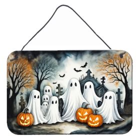 NEW Ghosts Spooky Halloween Wall or Door Hanging Prints Aluminum Metal Sign Kitchen Wall Bar Bathroom Plaque Home Decor, 8HX12W, Multicolor