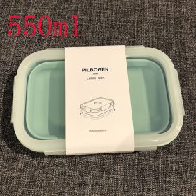 Silicone lunch box (Option: Blue Green-550ml)