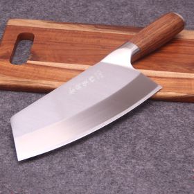 Stainless steel kitchen knife with yellow wooden handle (Color: Brown)