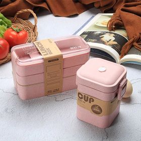 Separate Microwave Oven Light Lunch Box (Option: Pink with soup)