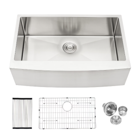 Stainless Steel Apron Front Farmhouse Sink - Prohibited For Sale On Amazon (Option: Flume)