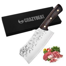 Kegani Meat Cleaver Knife Heavy Duty Hand Forged Butcher Knife, High Carbon Steel Knife Chinese Cleaver With Full Tang Handle For Home Kitchen Meat An (Option: Meat Cleaver Knife)