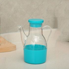 1pc Household Soy Sauce Vinegar Seasoning Bottle Anti-spill Oil Kitchen Supplies Plastic Seasoning Bottle Sesame Oil Sesame Oil Pot Bottle (Color: Blue)