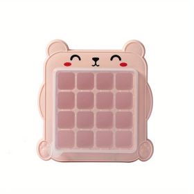 1pc Animals Shaped Ice Cube Molds Cute Cartoon Mold; Easy-Release Stackable Flexible 16 Ice Tray For Freezer Dessert; Cute Animals Gifts (Color: Pink Bear)