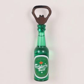 1pc Magnetic Beer Bottle Opener - Perfect Housewarming, Birthday, and Men's Gift - Easy to Use and Stylish (Color: Carlsberg, Material: Polypropylene + Magnet)