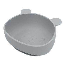 Baby Cartoon Panda Shape Complementary Food Training Silicone Bowl (Color: Grey, Size/Age: Average Size (0-8Y))