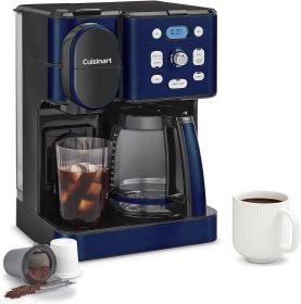 Cuisinart Coffee Maker, 12-Cup Glass Carafe, Automatic Hot & Iced Coffee Maker, Single Server Brewer, Navy Blue, SS-16 (Color: Blue)