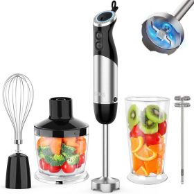 KOIOS Immersion Blender Handheld, 1000W 12-Speed 5 in 1 Hand Mixer Stick Blender with 304 Stainless Steel Blade, Food Processor, Beaker (Color: as picture)