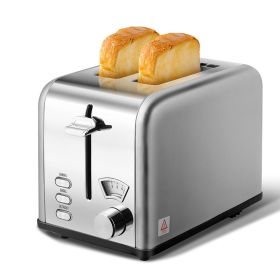 Retro Stainless-Steel Style 2-Slice Toaster (Color: Silver)