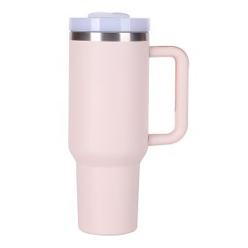 40oz V2 large capacity tumbler,  With Handle And Straw Lid (Color: Rose Quartz)