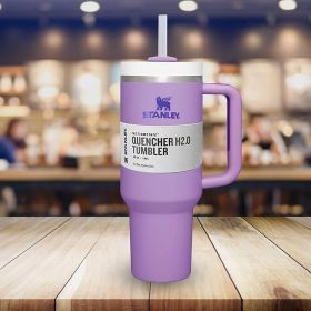 Stainless Steel Vacuum Insulated Tumbler With Lid And Straw For Water (Color: Purple)