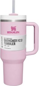 Stainless Steel Vacuum Insulated Tumbler With Lid And Straw For Water (Color: Pink)