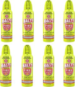 HALT! Handheld Fire Fighting Foam Spray – Non-Toxic, Easy to Use, Store, and Find in Emergency – Compact & Portable – Ideal for Home, Kitchen (size: 8 Pack)