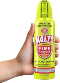 HALT! Handheld Fire Fighting Foam Spray – Non-Toxic, Easy to Use, Store, and Find in Emergency – Compact & Portable – Ideal for Home, Kitchen (size: 1 Pack)